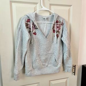 American Eagle Floral Gray Hoodie